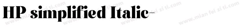HP simplified Italic字体转换